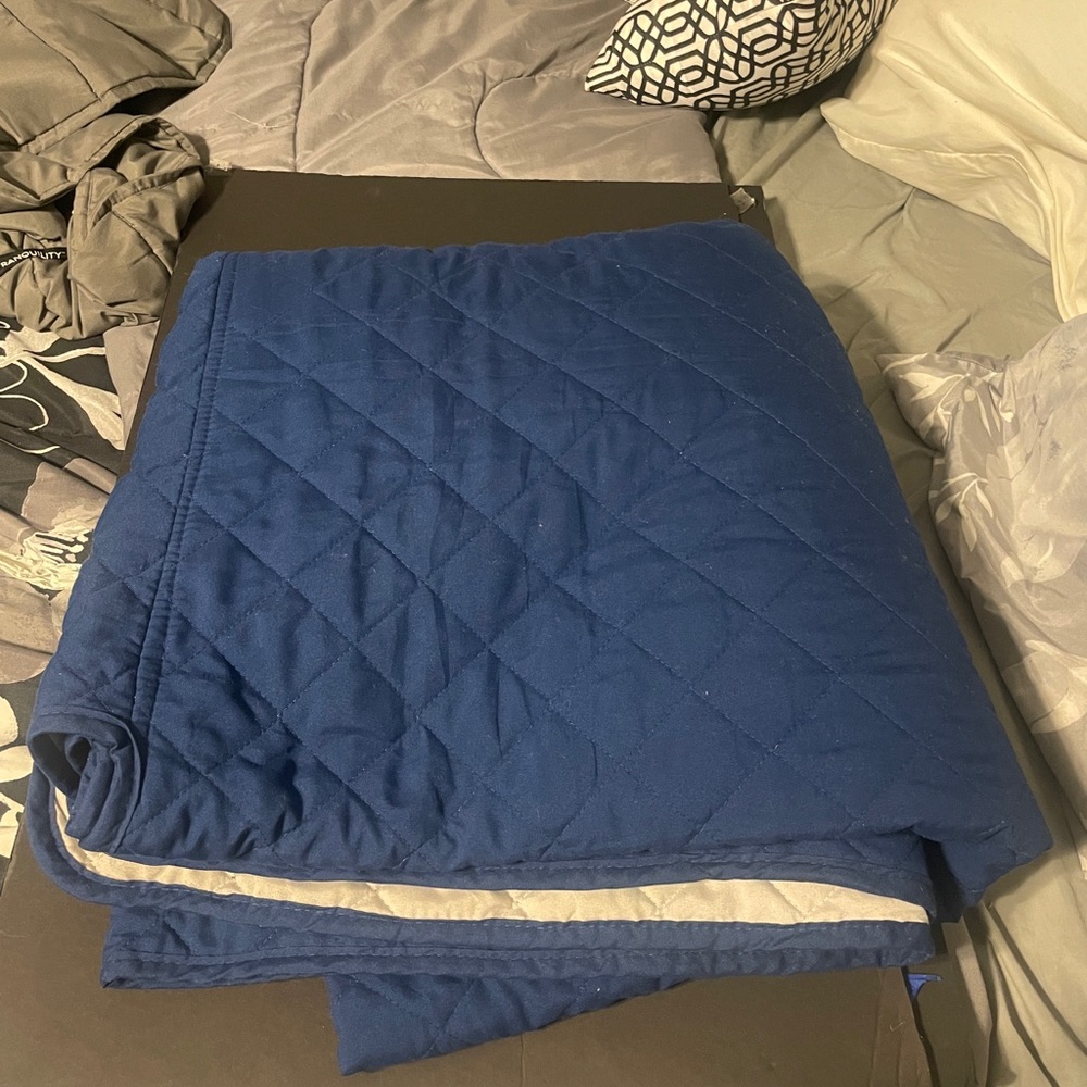 Elegant Blue Quilted Couch Cover (Loveseat)
